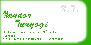 nandor tunyogi business card